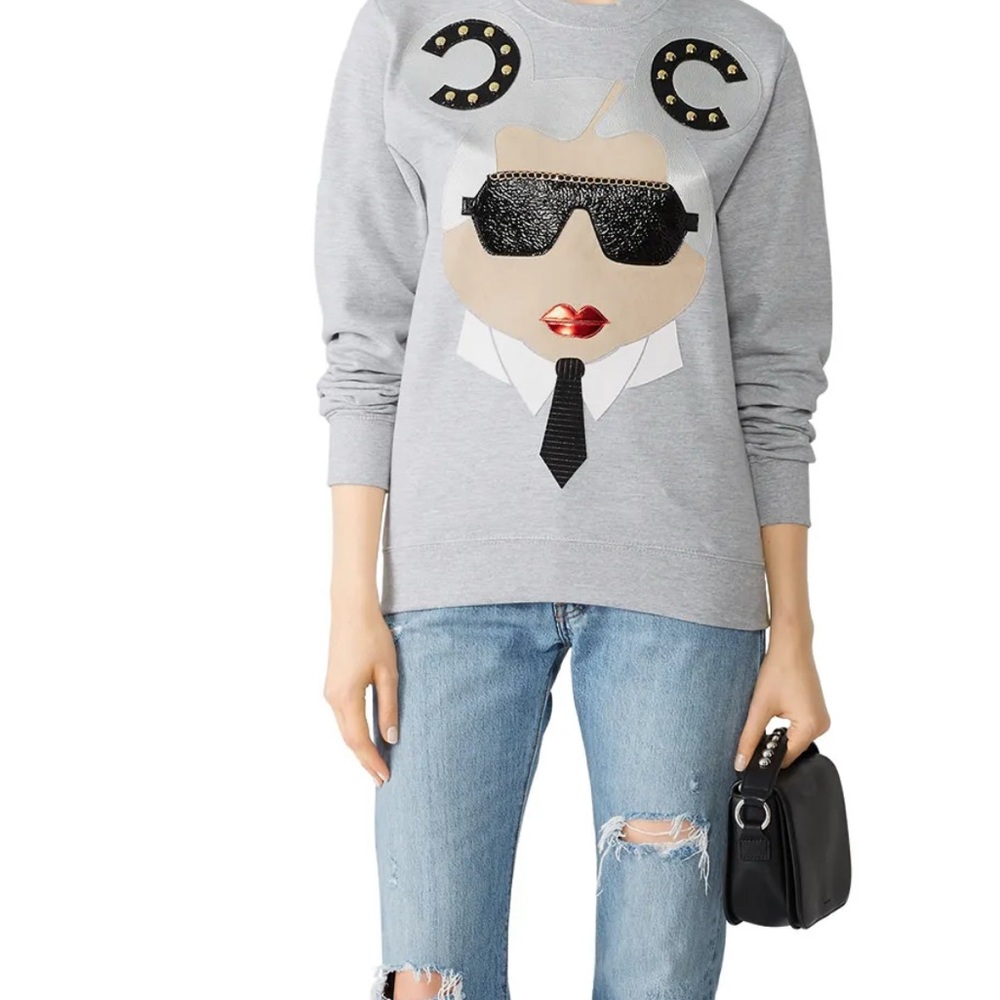 Nil & Mon Gray Graphic Sweatshirt with Unique Design